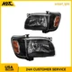Halogen Headlight Assembly Set For 2001-2004 Toyota Tacoma Amber Reflector Black