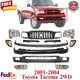 Front Bumper Kit Primed + Grille + Headlights For 2001-2004 Toyota Tacoma 2WD