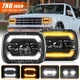Pair 5x7" 7x6" LED Headlights Fit For 1982-1993 Chevy S10 Blazer GMC S15 82-93