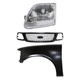Grille Kit For 2001-2003 Ford F-150 PTM Honeycomb with LH Fender and Headlight