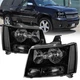 Pair Smoked Front Headlights Assembly For 2007-2014 Chevy Suburban 1500 Tahoe