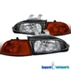 Fits 1992-1995 Honda Civic 2/3D Head Lights Black+Smoke Corner Lamp