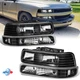 Black Headlights & Bumper Lights For 99-02 Chevy Silverado 00-06 Tahoe Suburban