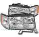 FOR 97 98 99 CADILLAC DEVILLAC CHROME HEADLIGHTS+CORNER LIGHTS W/BUMPER LED DRL