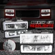 [LED DRL] For 88-00 Chevy GMC C/K Pickup Headlight+Bumper Signal Lamps Chrome