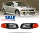 For 1997-2002 Mitsubishi Lancer Evo4 Mirage Black JDM Headlight+Amber Corner