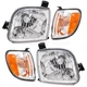Headlights Set 4pcs For Toyota Tundra 2000-2004 Headlamp Corner Lamps Left Right