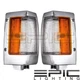 Left Right Pair Chrome Corner Marker Signal Lamps for 90-97 NISSAN D21 HARDBODY