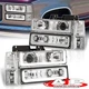 Chrome LED Projector Head Lights + Corner Bumper For 1994-1998 GMC C/K 1500 2500
