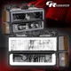 Smoked Amber LED DRL Headlight Bumper Signal Lamp for 1988-1993 Chevy C/K Pickup