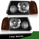 Pair Headlights Assembly For 2001-2011 Ford Ranger Black Housing Amber Corner