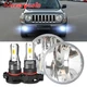 Pair Bumper LED Fog Lights Driving Lamps 6000K Bright For Jeep Patriot 2010-2017
