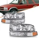 For 1998-2005 Chevy s10  Blazer Chrome/Amber Headlights Bumper Headlamp Assembly