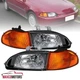 Black Headlights+Corner Lamps Fits 1992-1995 Honda Civic EG EH EJ 4Dr Sedan Pair