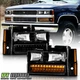 1988-1993 Chevy Silverado Suburban GMC Sierra Headlights+Corner+LED Bumper Light