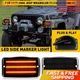 For 1997-2006 Jeep Wrangler TJ Front Turn Amber Signal Lights LED Smoked Lens