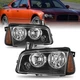 FOR 2006-2010 DODGE CHARGER BLACK AMBER PAIR HEADLAMPS L+R 2PC HEADLIGHTS 06-10