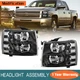 For 07-13 Chevy Silverado 1500 250 3500HD Black Housing Headlights 2007-14 LH+RH For 07-13 Chevy Silverado 1500 250 3500HD Black Housing Headlights 2007-14 LH+RH