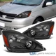 Black Fits 2004-2005 Toyota Sienna Headlights Replacement Assembly Left+Right