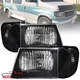 Fits 1992-2006 Ford E150 E250 Econoline Black Headlights+Signal Corner Lamps L+R