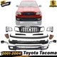 Front Primed Bumper Kit + Grille + Head Lights For 2001-2004 Toyota Tacoma 4WD