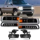 LED Headlights DRL Bumper Fog Lights Combo For Chevy Silverado 1500 2500 3500 HD