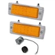 47-53 Chevy Truck Stainless LED Amber Park Light Lens Assembly & Flasher PAIR