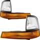 Fit 1998-2000 Ford Ranger Chrome Corner Signal Lamps Pair Set 2 Pcs
