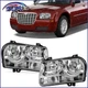 Pair Replacement Headlights Halogen Chrome Headlamps For 2005-2010 CHRYSLER 300
