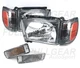 BLACK w/ CLEAR HEADLIGHT CORNER & CLEAR BUMPER LIGHT FOR TOYOTA 4RUNNER 1996-98