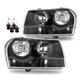 Black Headlights for 2005-2010 Chrysler 300 L+R Front Lamp Assembly W/Bulbs