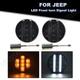 Smoked Front LED Turn Signal Lights Parking Lamps For 2007-2017 Jeep Wrangler JK
