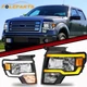 Pair Headlights w/LED DRL Sequential Turn Signal For 09-14 Ford F150 DL3Z13008EB