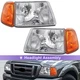 Headlights For 2001-2011 Ford Ranger XL XLT Chrome Housing Amber Corner Headlamp
