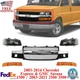 Front Grille Assembly + Headlight Kit For 2003-21 Chevy Express / GMC Savana Van