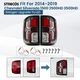 Halogen Upgrade To LED For 2014-2019 Chevy Silverado 1500 Black Tail Lights Pair