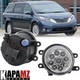 For 2011-2017 Toyota Sienna Clear Lens Pair Bumper Fog Light Lamp Replacement