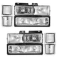 WEELMOTO Headlights Set For 1994-1998 Chevy Silverado C/K 1500 2500 Clear Corner