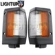 Left Right Pair Black Side Marker Signal Lights for 90-97 NISSAN D21 PICKUP
