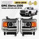 For 2015-2019 GMC Sierra 2500 HD 3500 HD Halogen Headlight w/LED DRL Chrome Pair