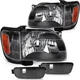 For Toyota Tacoma 2001-2004 Headlights Assembly Pair Black Housing Headlamp