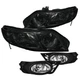 For Honda Civic 4Dr Crystal Smoke Headlights+Clear Bumper Fog Lights