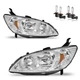 Pair Headlights Assembly For 2004-2005 Honda Civic 2/4-Door Headlamps w/ Bulbs