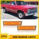 Pair Front Signal Side Marker Amber Lights Fit For 81-91 GMC Chevy Pickup Truck