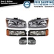 Headlight Parking Fog Driving Light Lamp LH RH Set of 6 for Chevy Silverado New