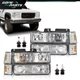 Fit For 94-98 GMC C10 C/K Sierra Headlights+Bumper Corner Lamp Left&Right Side