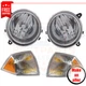 Headlights & Corner Lights Kit 4pc halogen left right for 2007 Jeep Compass Base