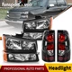Black Headlights Tail Lights Set For 2003-2006 Chevy Silverado 1500 2500 3500