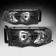 Pair Headlight For 2002-2005 Dodge Ram 1500 2500 3500 Black Clear Headlamp 02-05