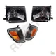 Black Headlights Lights & Corner Lights For 98-00 Toyota Tacoma 4WD